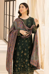 3PC EMBROIDERED DHANAK SUIT - ZN-1429