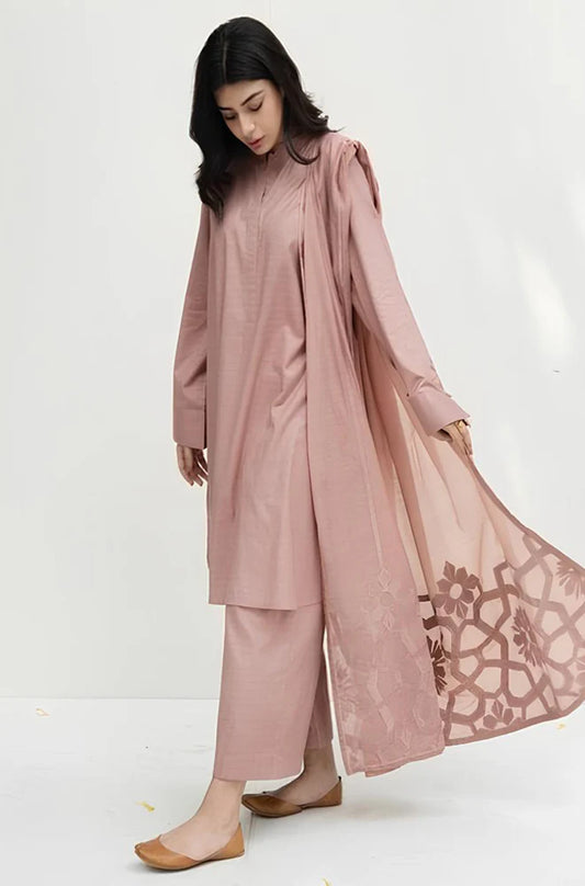 ZN753-SUMMER 3PC Lawn  Shirt With Monar Embroidered Dupatta  UNSTITCH