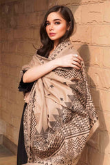 ZN557-3PC Dhanak Winter Embroidered suit with Printed Shawll