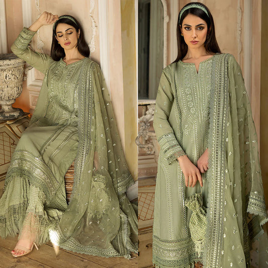 ZN223 SOBIA NAZIR EMBROIDERED 3PC LAWN DRESS WITH Embroidered Organza Dopata