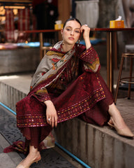 Charizma - Winter 3PC Karandi Digital Print Dress ZN1472