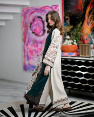 3PC EMBROIDERED DHANAK SUIT - ZN-1479