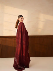 3PC EMBROIDERED DHANAK SUIT - ZN-1497