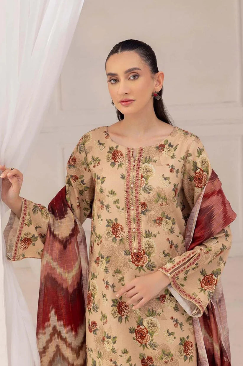 ZN827- Winter 3PC Karandi Printed Suit