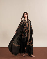 3PC EMBROIDERED DHANAK SUIT - ZN-1505