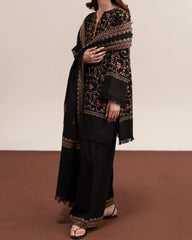 3PC EMBROIDERED DHANAK SUIT - ZN-1505