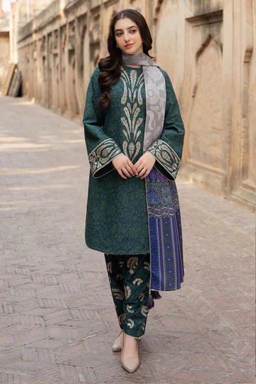 ZN831-Winter Jazmin 3PC Dhanak Karandi Printed Suit