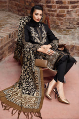 ZN877-MARIA B-3PC Dhanak Embroidered suit with Printed Shawll