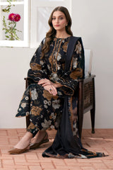 3PC EMBROIDERED DHANAK SUIT - ZN-1427