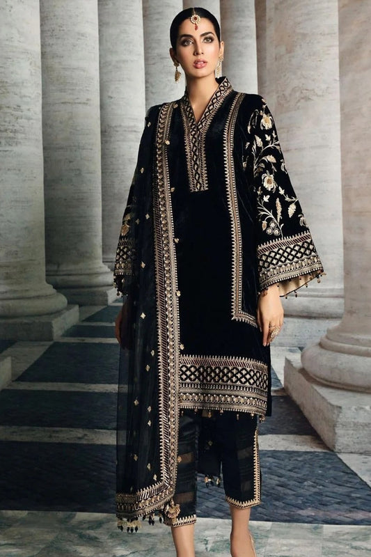 ZN822-Winter Maria b Velvet Embroidered  with Embroidered duppatta Winter Collection