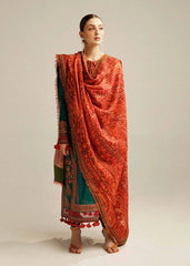 3PC EMBROIDERED DHANAK SUIT - ZN-1484