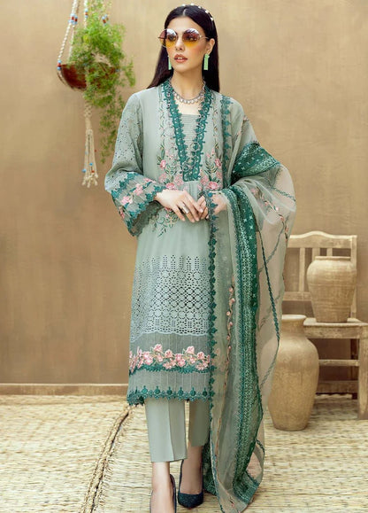 ZN260-ADAN LIBAS Embroidered Unstitched 3 Piece Lawn Suit