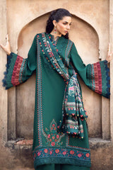 3PC EMBROIDERED DHANAK SUIT - ZN-1455
