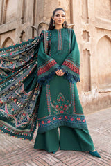 3PC EMBROIDERED DHANAK SUIT - ZN-1455