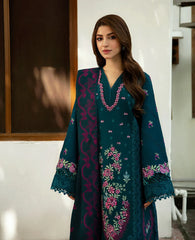 3PC EMBROIDERED DHANAK SUIT - ZN-1417