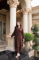 3PC EMBROIDERED DHANAK SUIT - ZN-1493