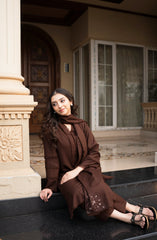 3PC EMBROIDERED DHANAK SUIT - ZN-1493