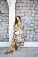 Qalamkar -ZN1371 Summer 3PC Lawn Digital Print Dress