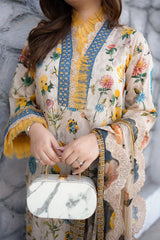 Qalamkar -ZN1371 Summer 3PC Lawn Digital Print Dress
