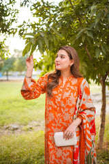 ZN 1231  Winter 3PC Karandi Digital Print Dress
