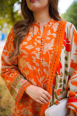 ZN 1231  Winter 3PC Karandi Digital Print Dress