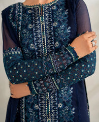 3PC EMBROIDERED DHANAK SUIT - ZN-1432