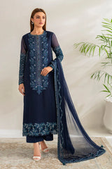3PC EMBROIDERED DHANAK SUIT - ZN-1432
