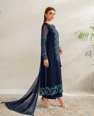 3PC EMBROIDERED DHANAK SUIT - ZN-1432