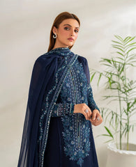 3PC EMBROIDERED DHANAK SUIT - ZN-1432