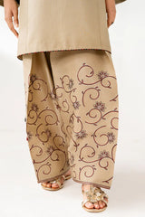 3PC EMBROIDERED DHANAK SUIT - ZN-1425