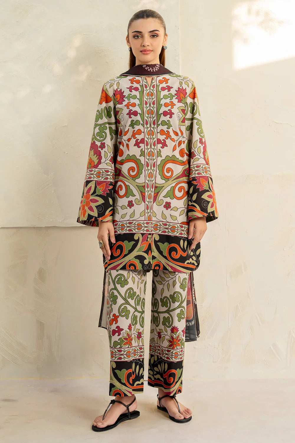 Baroque -ZN1366 Summer 3PC Lawn Digital Print Dress -