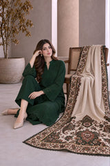 3PC EMBROIDERED DHANAK SUIT - ZN-1503