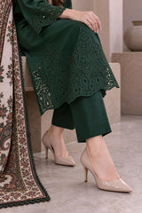 3PC EMBROIDERED DHANAK SUIT - ZN-1503