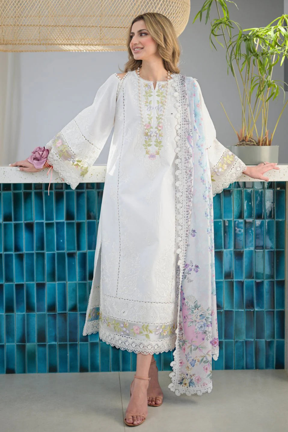 ZN975 - JAZMIN SUMMER 3PC LAWN EMBROIDERED