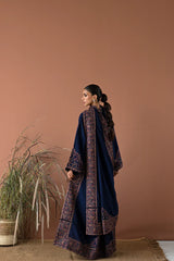 ZN1261 BATIK-3PC DHANAK EMBROIDERED SHIRT WITH DHANAK EMBROIDERED SHAWL AND TROUSER