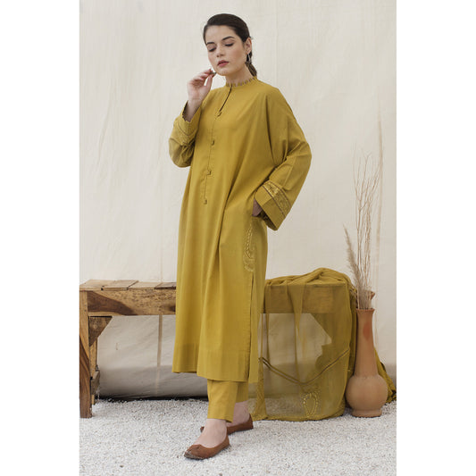 ZN777-SUMMER 3PC Lawn Embroidered Shirt With organza Embroidered Dupatta