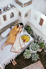 3PC EMBROIDERED DHANAK SUIT - ZN-1454