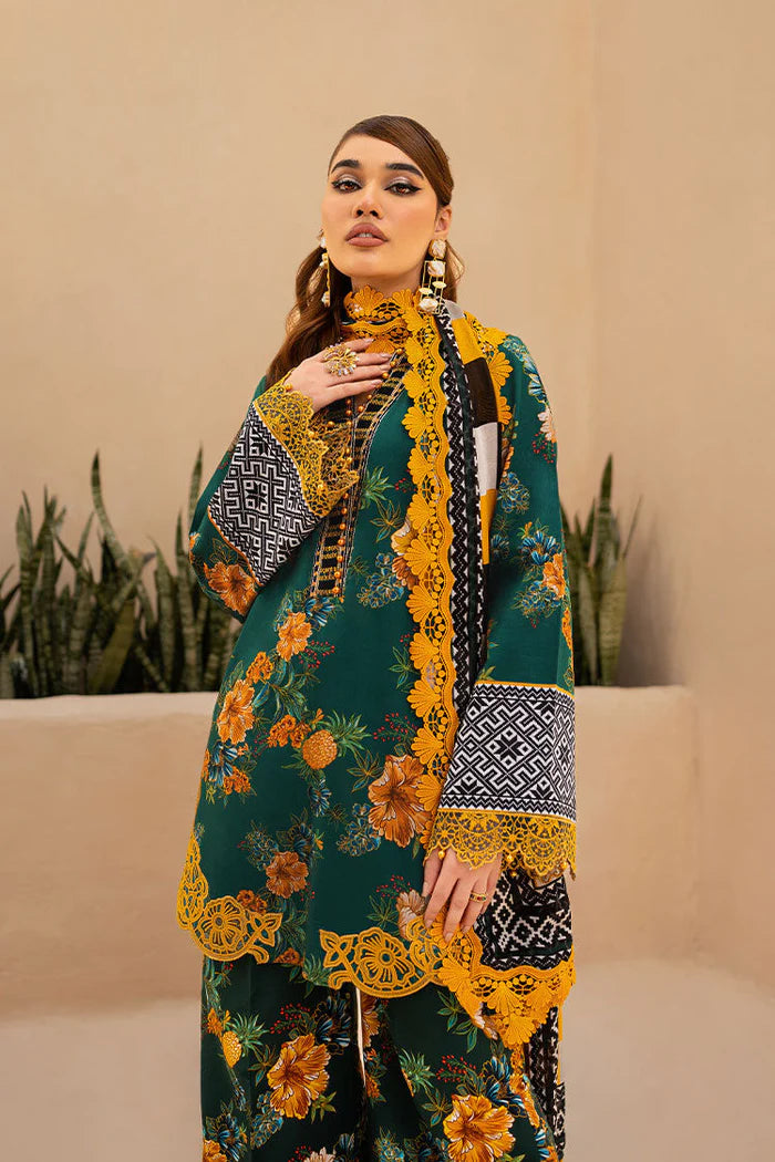 ZN722-SUMMER 3 Piece Unstitched Digital Printed Lawn Suit - Digital Printed Daimond Dupatta