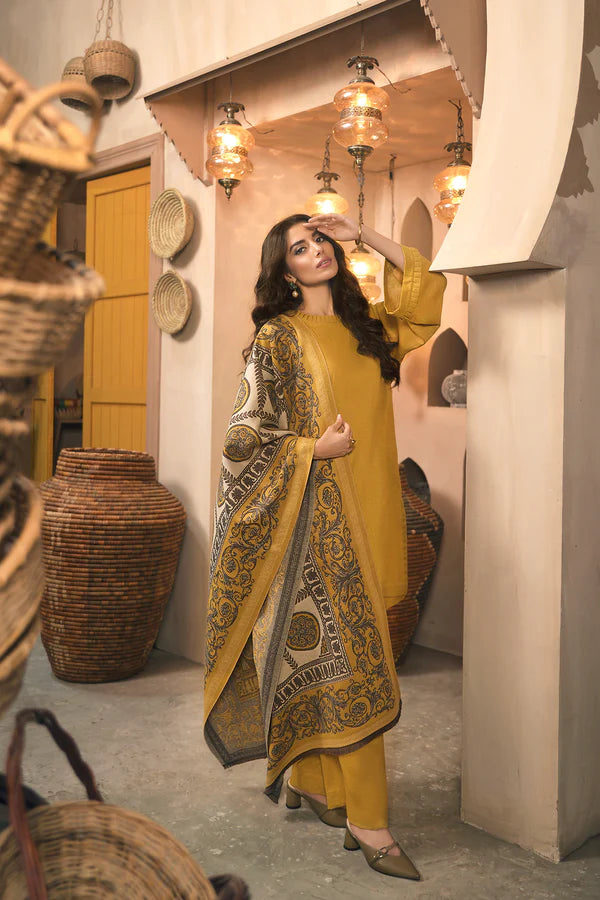 ZN945-WINTER 3 Piece Dhanak Suit with digital printed wool shawll
