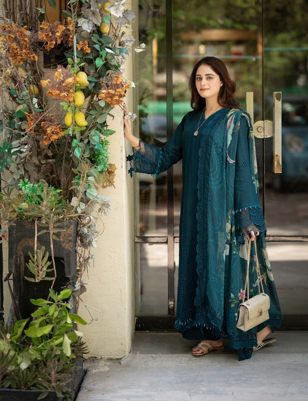 ZN1007 - Bin Ilyas 3 Piece Chiceknkari Embroidered Lawn Suit