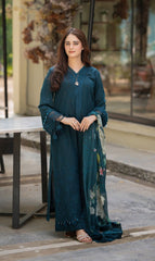 ZN1007 - Bin Ilyas 3 Piece Chiceknkari Embroidered Lawn Suit