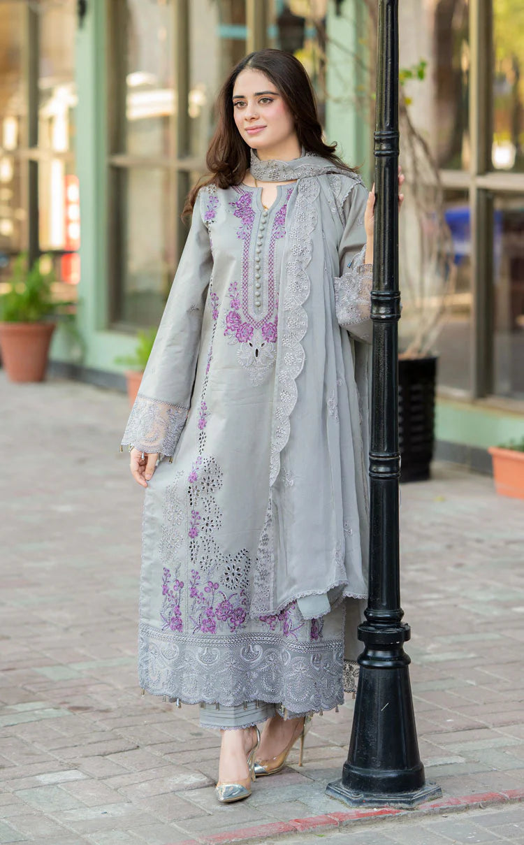 ZN1047 - Mushq - 3PC Lawn ChickenKari Embroidered Suit