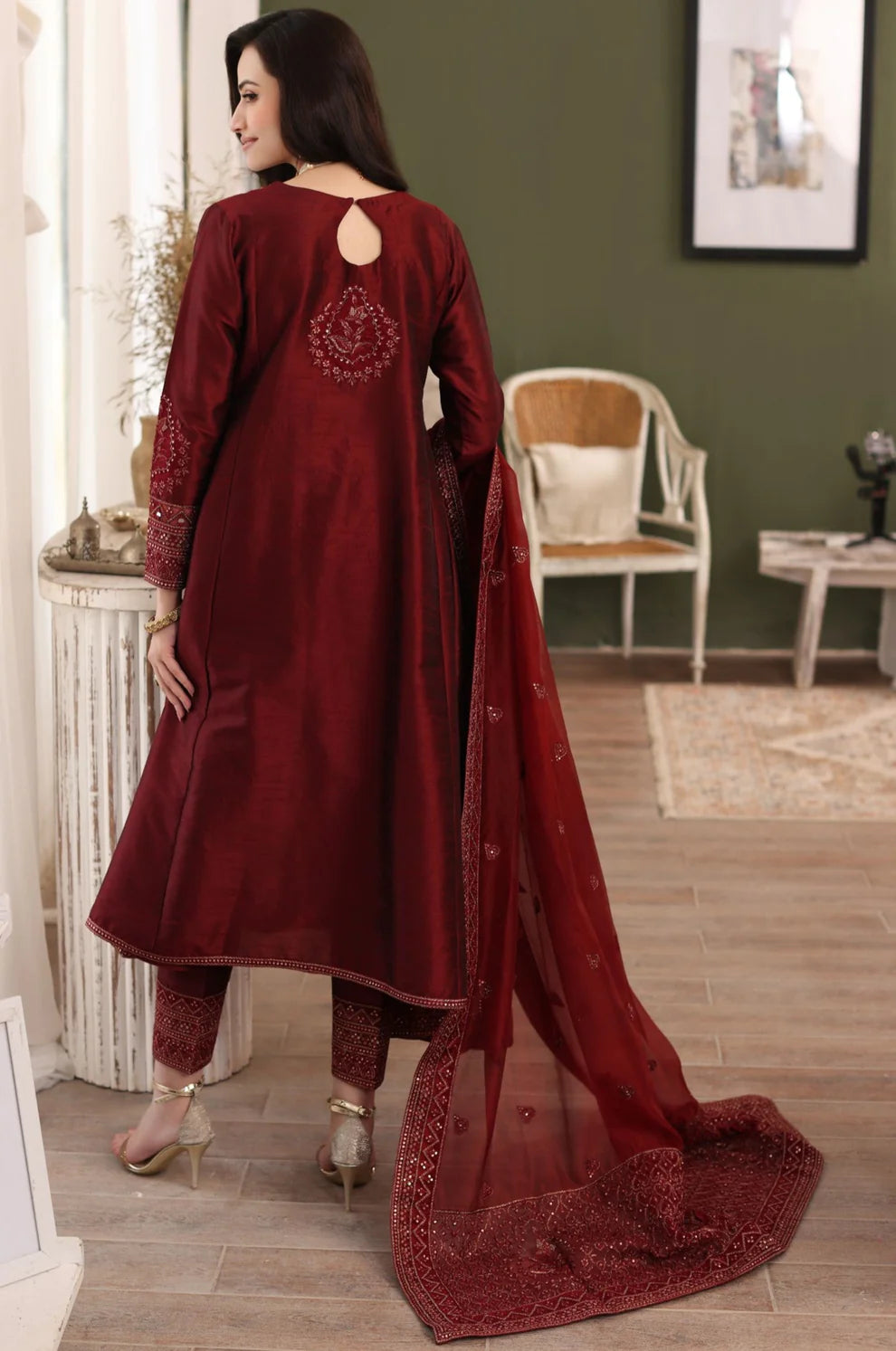 0 - 14 years Anamika silk type pattu frock with overcoat –  www.vannamayil.com