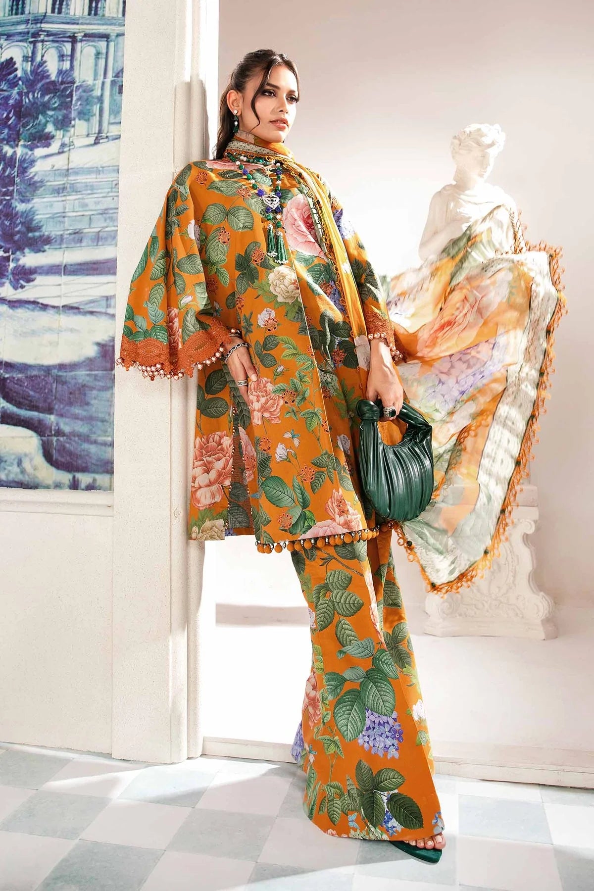 ZN787-3 Piece Unstitched Digital Printed Airjet Lawn Suit