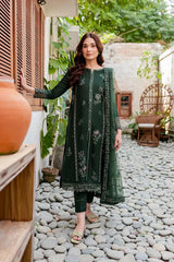 ZN1025-BATIK 3PC Lawn Embroidered Shirt With Organza Embroidered Dupatta