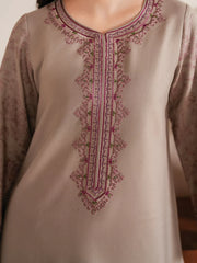 3PC EMBROIDERED DHANAK SUIT - ZN-1438