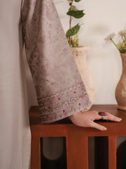3PC EMBROIDERED DHANAK SUIT - ZN-1438