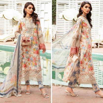 ZN789-3 Piece Unstitched Digital Printed Airjet Lawn Suit