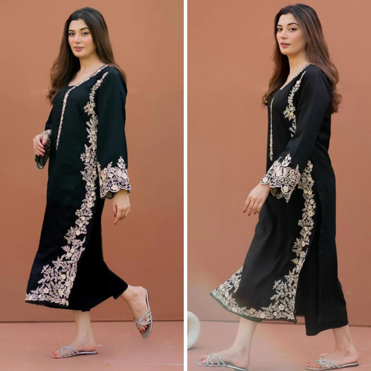 ZN939-2PC Dhanak Embroidered Suit