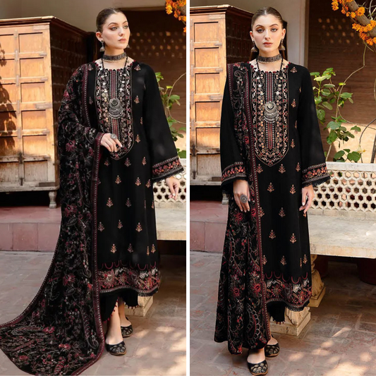 ZN947-WINTER Bareeze 3PC Embroidered Shirt With Heavy Embroidered Dhanak Shawl